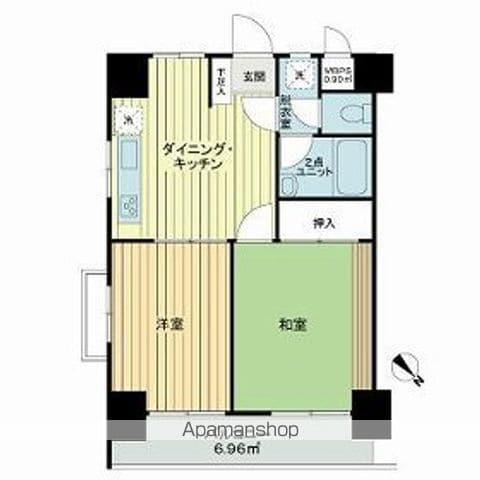 ハイネス巣鴨(2DK/5階)の間取り写真