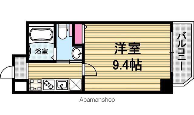 ヴィラタワー谷町(1K/6階)の間取り写真
