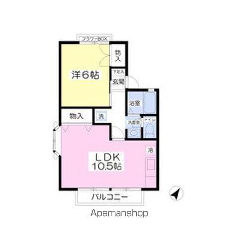 ロイヤルシャンティ(1LDK/1階)の間取り写真