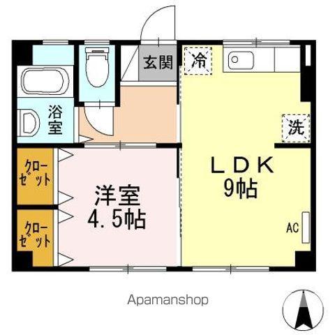 新浜マンション(1LDK/1階)の間取り写真