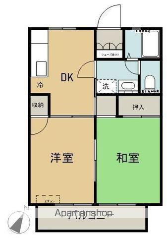 セジュールたかせ(2DK/2階)の間取り写真