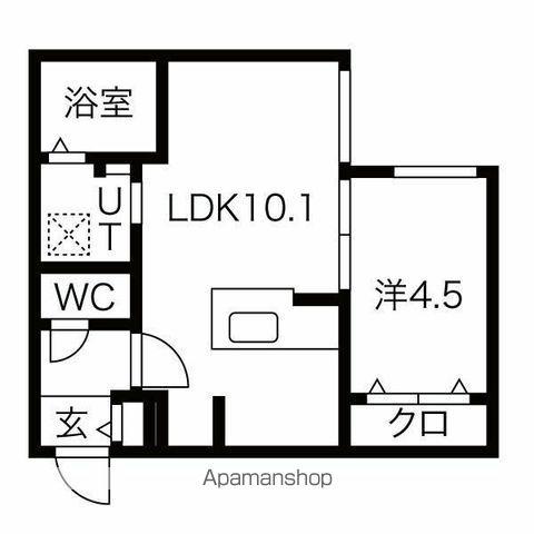 ブランシャール医大前(1LDK/4階)の間取り写真
