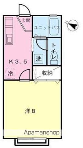 フラット美和(1K/2階)の間取り写真