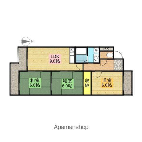 シャトー春山(3LDK/1階)の間取り写真