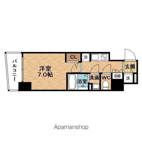 SRESIDENCEFUKUSHIMATAMAGAWATRES(1K/11階)の間取り写真