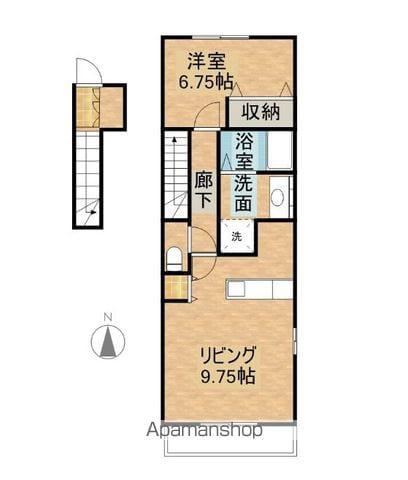 キャトルセゾン 広告掲載不可(1LDK/2階)の間取り写真