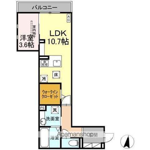 カサブランカ(1LDK/1階)の間取り写真