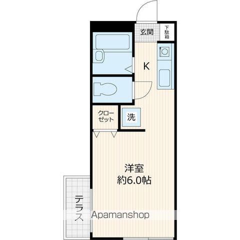 ハピネス佐柄(ワンルーム/1階)の間取り写真