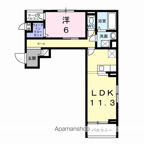 コンパル・りんくう(1LDK/3階)の間取り写真