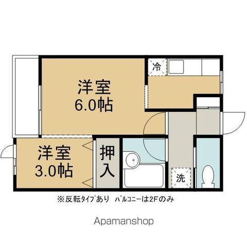 プランドール津志田A(1K/2階)の間取り写真