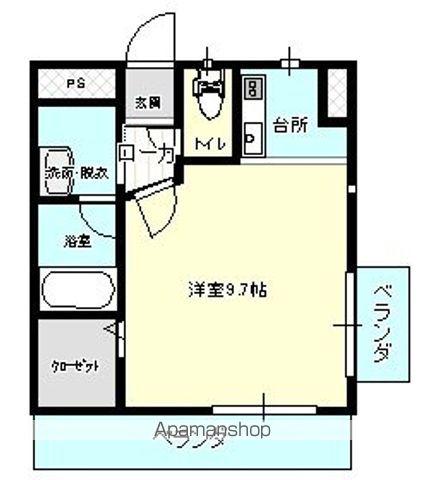 南町ヒルズ(ワンルーム/3階)の間取り写真