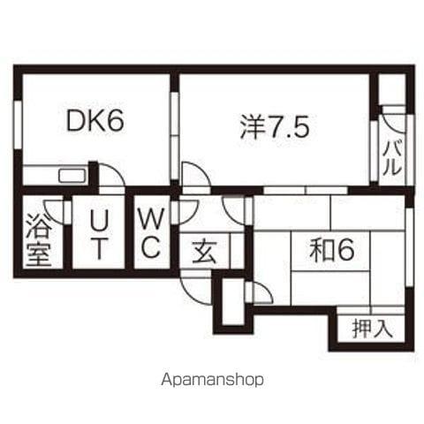 ヴェルディ B棟(2DK/2階)の間取り写真