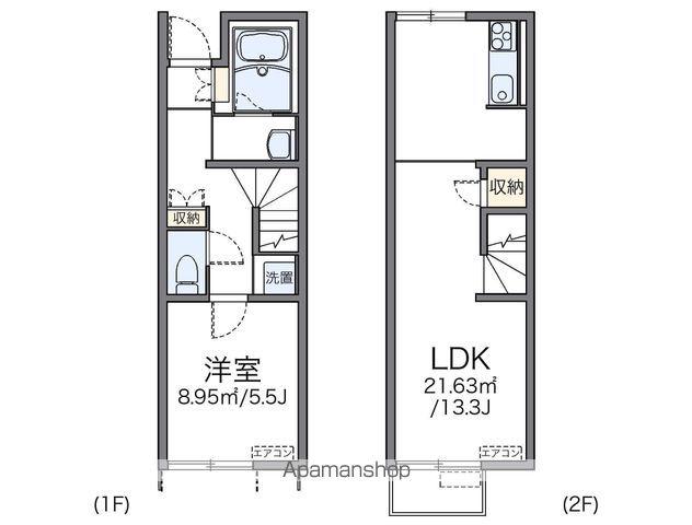 レオネクストクレール住吉Ⅱ(1LDK/1階)の間取り写真