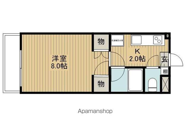ビューホワイトフォックス(1K/1階)の間取り写真