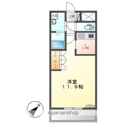 エスポアール(1K/2階)の間取り写真