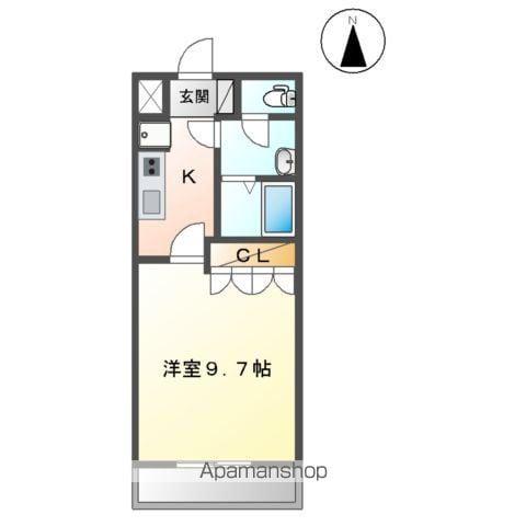 グリーンヒルズB(1K/2階)の間取り写真