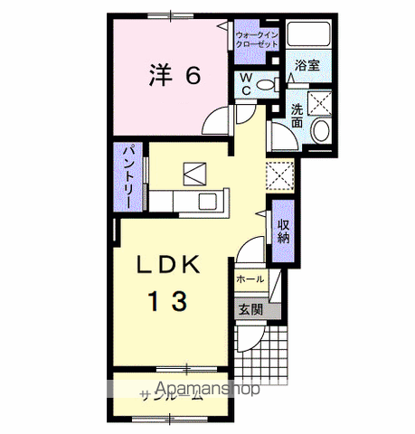 ヴェスティートⅢ(1LDK/1階)の間取り写真