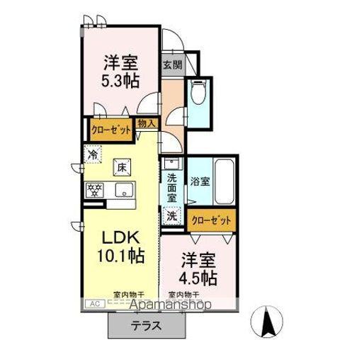 AVANZARⅡ(2LDK/1階)の間取り写真