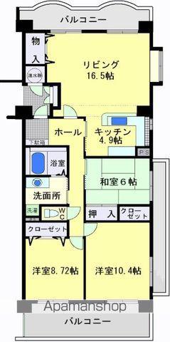 プレッソ城ヶ崎壱番館(3LDK/4階)の間取り写真