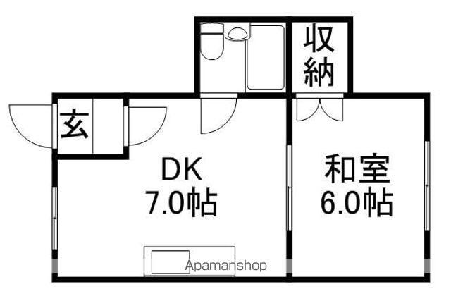 コーポ西村(1DK/2階)の間取り写真