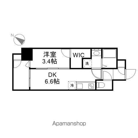 エステムコート名古屋新栄Ⅳネスト(1DK/15階)の間取り写真