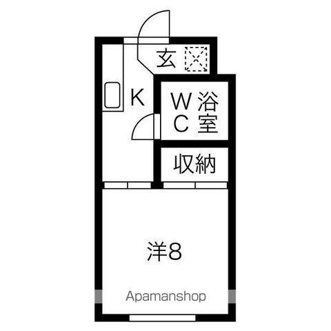 メゾンセビヤン(1K/2階)の間取り写真