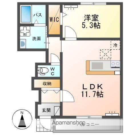 リアン・ボヌール(1LDK/1階)の間取り写真