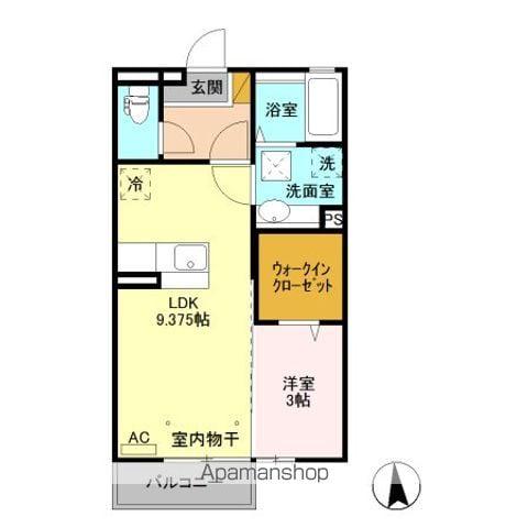 カサ・デ・サチⅡ(1LDK/1階)の間取り写真