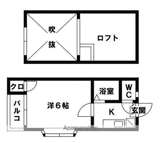 アルカディアⅡ(1K/2階)の間取り写真
