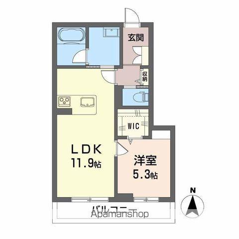 シャーメゾン セルディーナ(1LDK/2階)の間取り写真