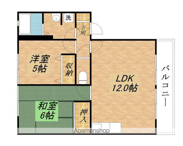 コーラルハイム(2LDK/2階)の間取り写真