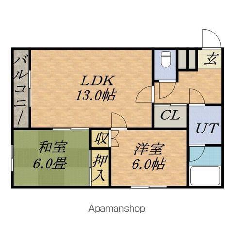 ノースヒルズ北20条(2LDK/3階)の間取り写真