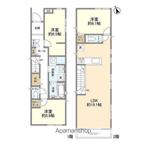 千代田・常磐緩行線 北柏駅 バス乗車時間:7分 戸張バス停で下車 徒歩5分 2階建 築1年(3LDK)の間取り写真