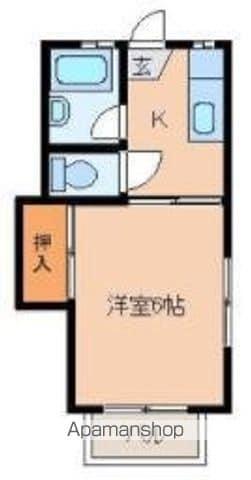 コーポ浜田(1K/1階)の間取り写真