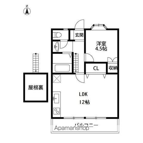 カメリア(1LDK/2階)の間取り写真