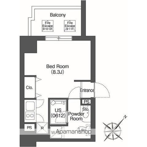 ユーレジデンス高輪台(ワンルーム/6階)の間取り写真