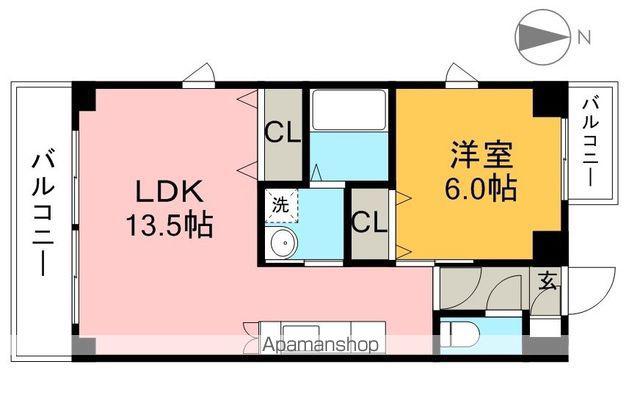 CHARMANT(1LDK/4階)の間取り写真