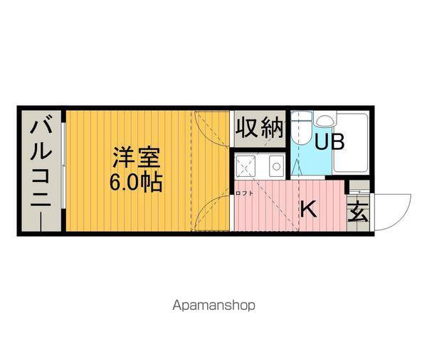 キャッスル東林間(1K/1階)の間取り写真