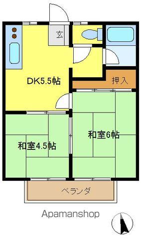 大和田サンハイツ(2DK/2階)の間取り写真