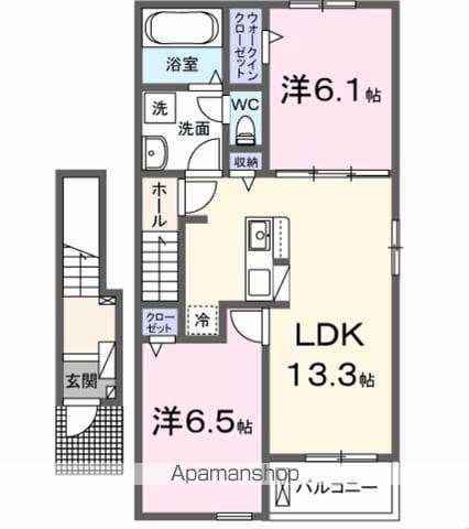 リラ クオーレⅢ(2LDK/2階)の間取り写真