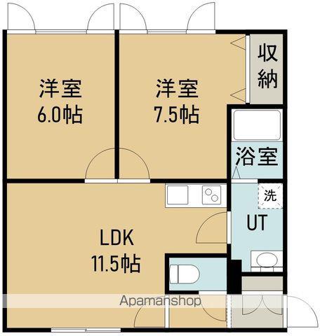 アムールVⅠ(2LDK/1階)の間取り写真