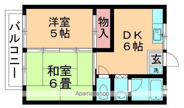 サンハイツ都(2DK/1階)の間取り写真
