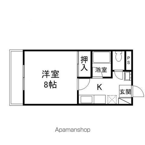 コーポアプリコット(1K/2階)の間取り写真