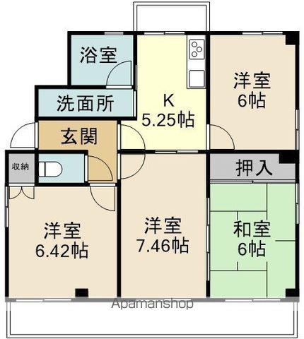 ビオレビル(4K/2階)の間取り写真