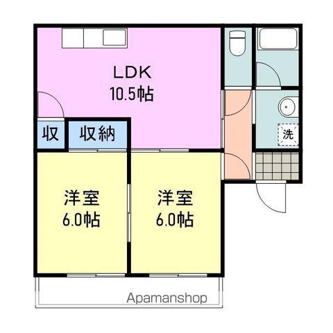 ソフィア壱番館(2LDK/1階)の間取り写真