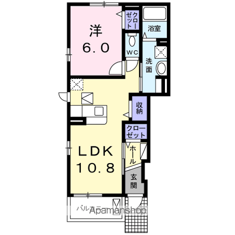 レーヴルフレ(1LDK/1階)の間取り写真