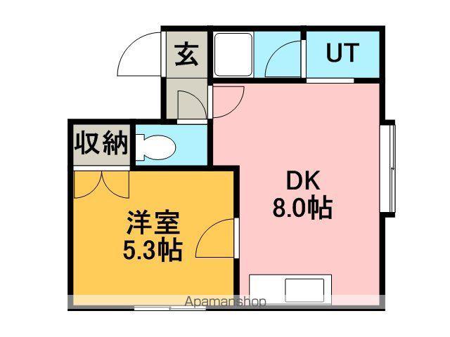 パイントゥリー手稲Ⅱ(1DK/1階)の間取り写真