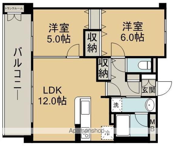 ルフォン・ワカバ(2LDK/2階)の間取り写真