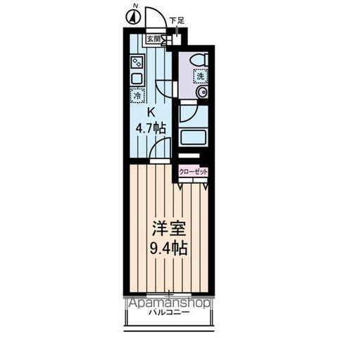レクエルドF(1K/3階)の間取り写真