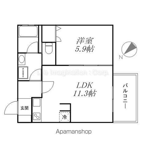 ミラージュにおの浜(1LDK/8階)の間取り写真